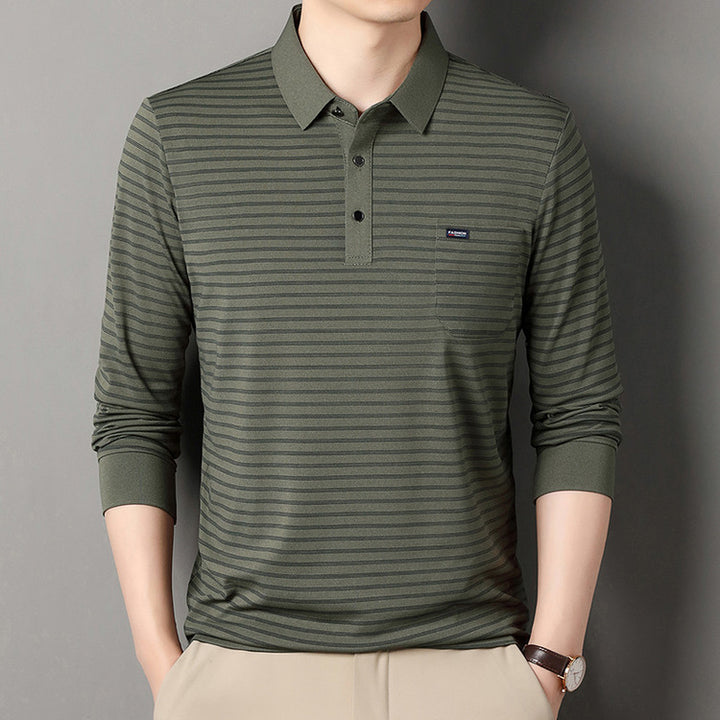 Herren modern gestreiftes Polo-Shirt Echoarchiv