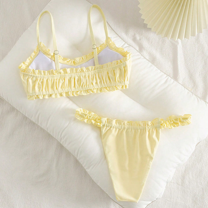 Damen Rüschentop-Bikini mit charmanten Schleifendetails Echo Archiv