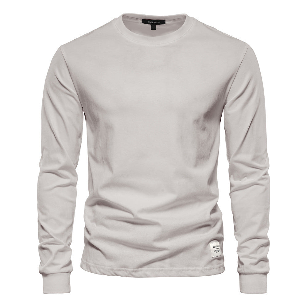 Herren nan klassisches langärmliges Baumwollshirt mit Rundhalsausschnitt und elastischen Bündchen Echo Archiv