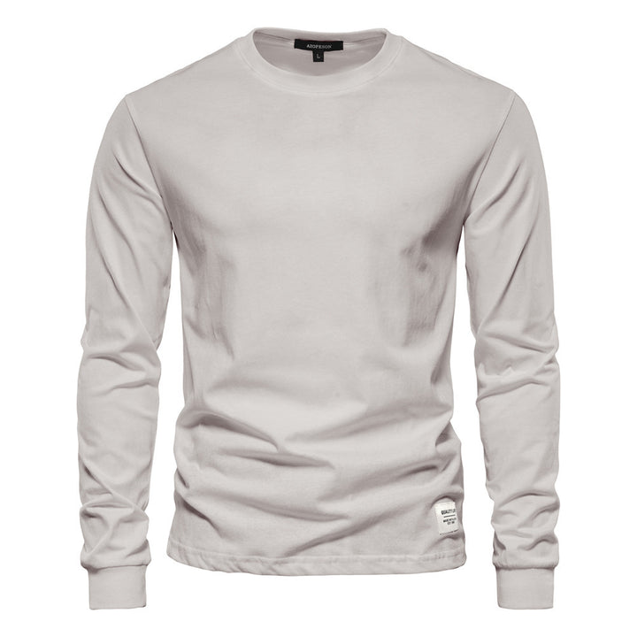 Herren nan klassisches langärmliges Baumwollshirt mit Rundhalsausschnitt und elastischen Bündchen Echo Archiv