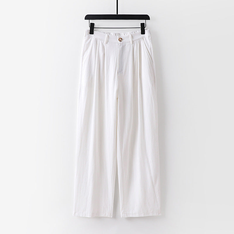 Damen weite Hose mit hoher Taille und Bundfalten Echoarchiv