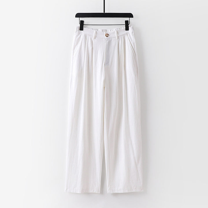 Damen weite Hose mit hoher Taille und Bundfalten Echoarchiv