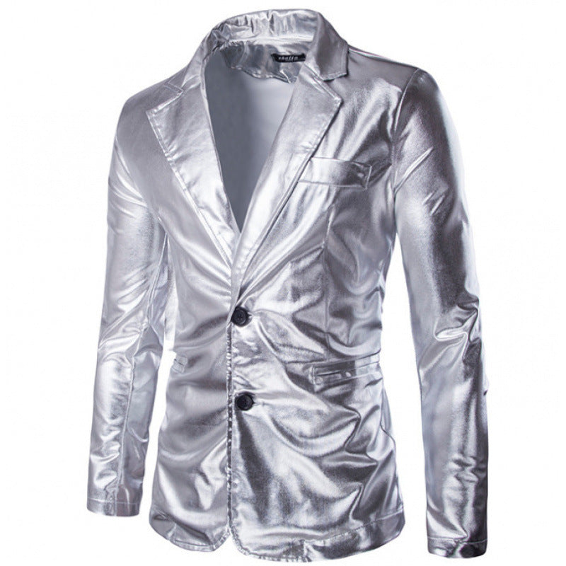Herren Glamouröser Satin-Blazer Echoarchiv