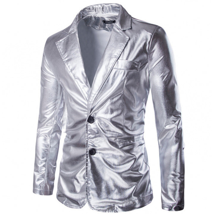 Herren Glamouröser Satin-Blazer Echoarchiv