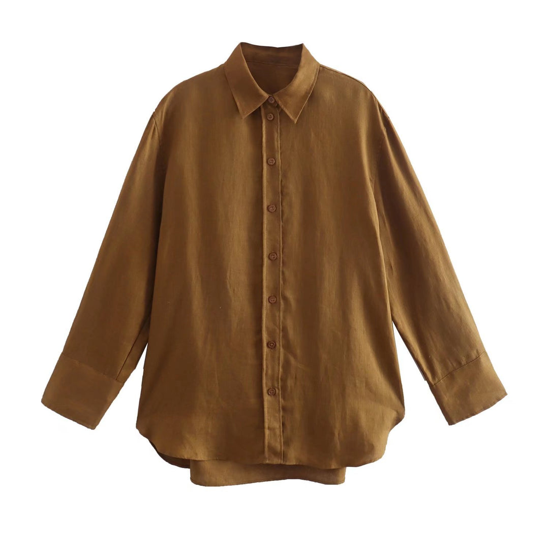 Damen Oversize-Hemdbluse mit verlängertem Rückenteil, kastigem Schnitt und durchgehender Knopfleiste Echo Archiv