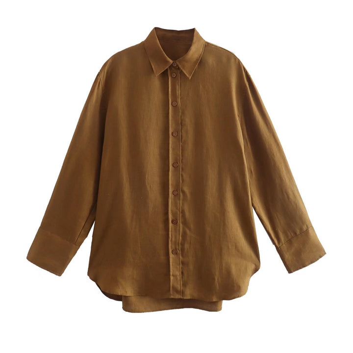 Damen Oversize-Hemdbluse mit verlängertem Rückenteil, kastigem Schnitt und durchgehender Knopfleiste Echo Archiv