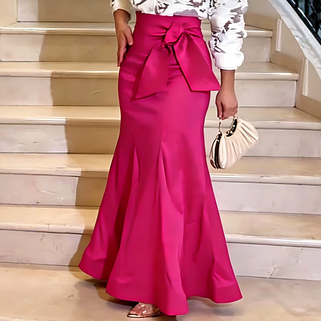 Damen Eleganter Maxi-Rock mit voluminösem Schleifen-Detail Echo Archiv