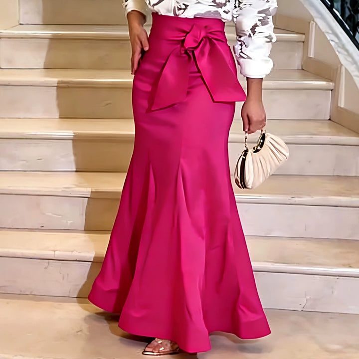 Damen Eleganter Maxi-Rock mit voluminösem Schleifen-Detail Echo Archiv