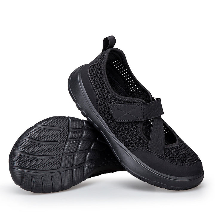 Damen nan atmungsaktive Strick-Riemchensneaker mit Klettverschluss gepolsterter Komfortsohle und flexibler Profillaufsohle Echo Archiv