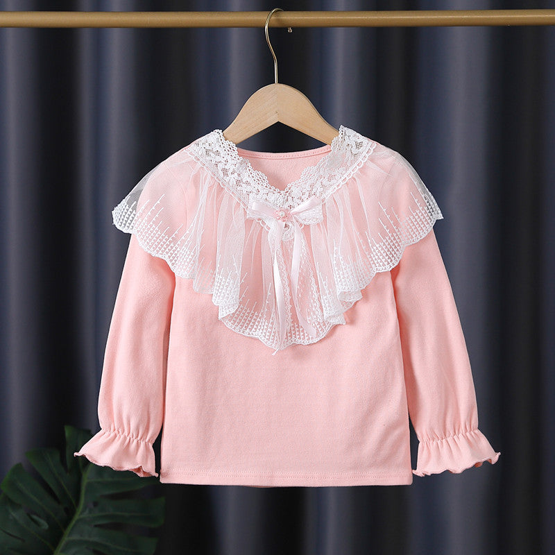 Mädchen Langarmshirt mit eleganter Spitzenverzierung Echo Archiv