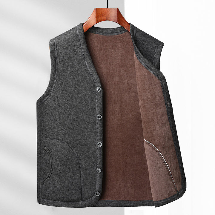 Herren Wattierte Thermo-Weste mit kuscheligem Fleece-Innenfutter und Knopfleiste – Marzano