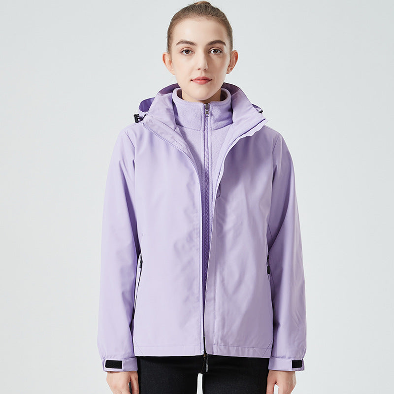 Damen leichte wasserabweisende Freizeit-Outdoorjacke mit verstellbarer Kapuze und verdecktem Reißverschluss Echo Archiv