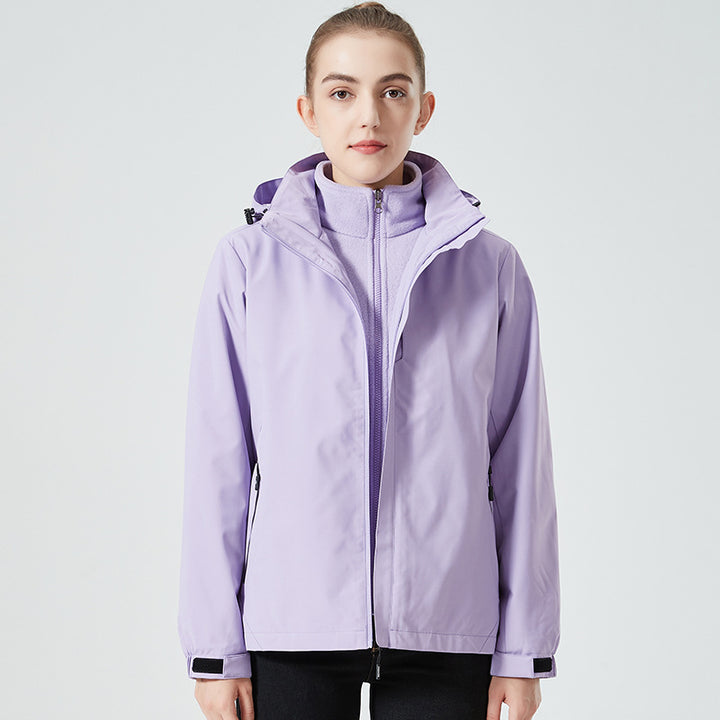 Damen leichte wasserabweisende Freizeit-Outdoorjacke mit verstellbarer Kapuze und verdecktem Reißverschluss Echo Archiv