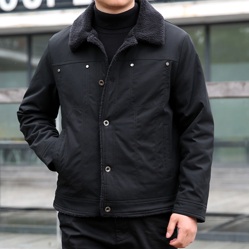 Herren Kurzjacke mit Teddyfutter und Umlegekragen, winddichte Übergangsjacke Echo Archiv