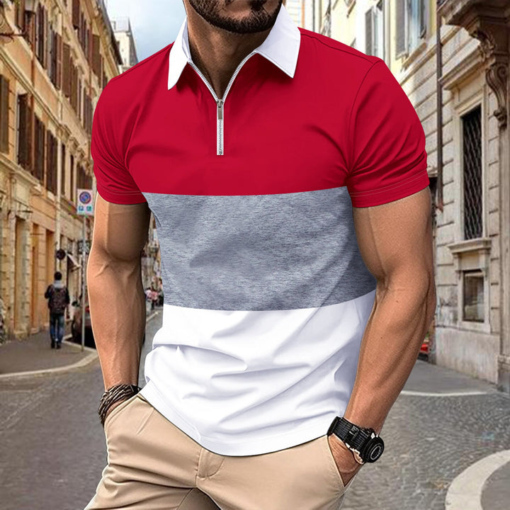 Herren Kurzarmshirt mit modernem Farbblockdesign Echoarchiv