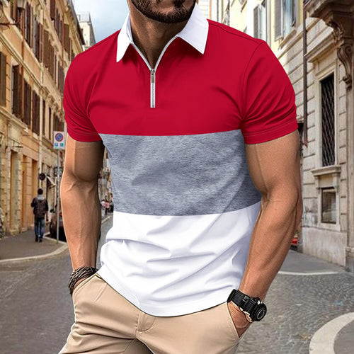 Herren Kurzarmshirt mit modernem Farbblockdesign Echoarchiv
