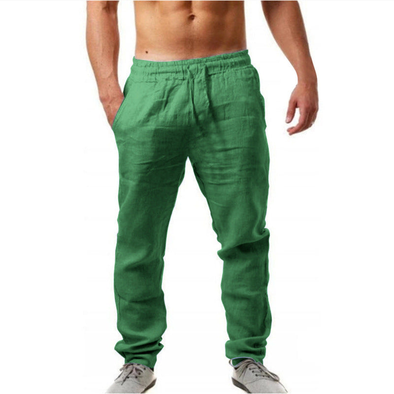 Herren luftige Leinenhose im relaxed Fit mit praktischem Kordelzug Echoarchiv