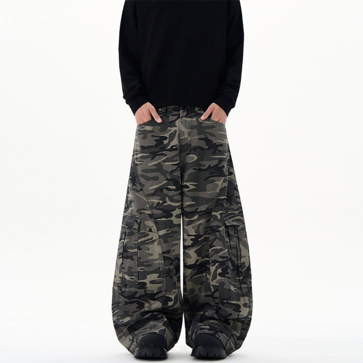 Herren Ultraweite Cargohhose im Baggy‑Cut mit tiefem Schritt Echo Archiv