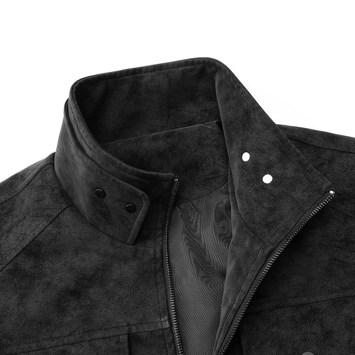 Herren Modische Kunstlederjacke mit praktischen Taschen Echo Archiv