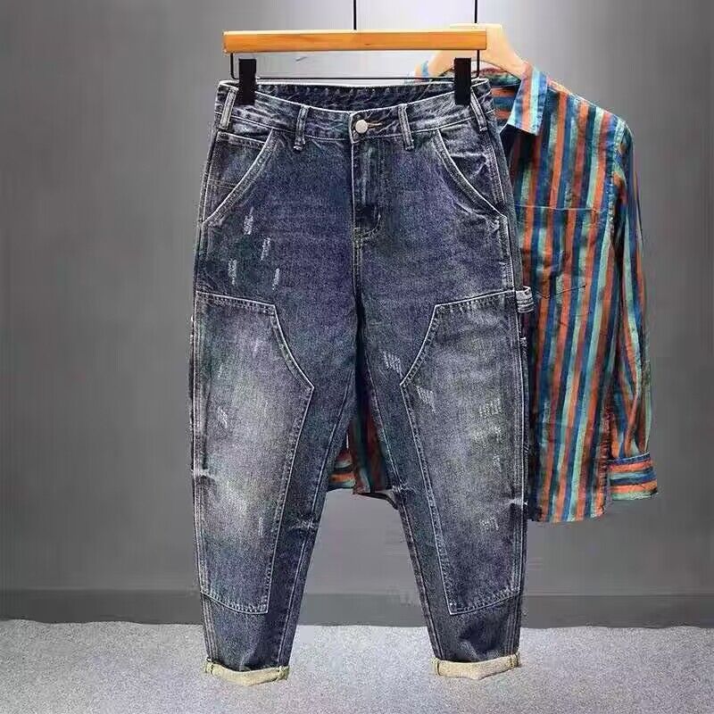 Herren Lässige Denim-Hose mit modischen Details Echoarchiv