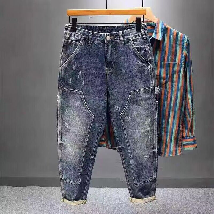 Herren Lässige Denim-Hose mit modischen Details Echoarchiv