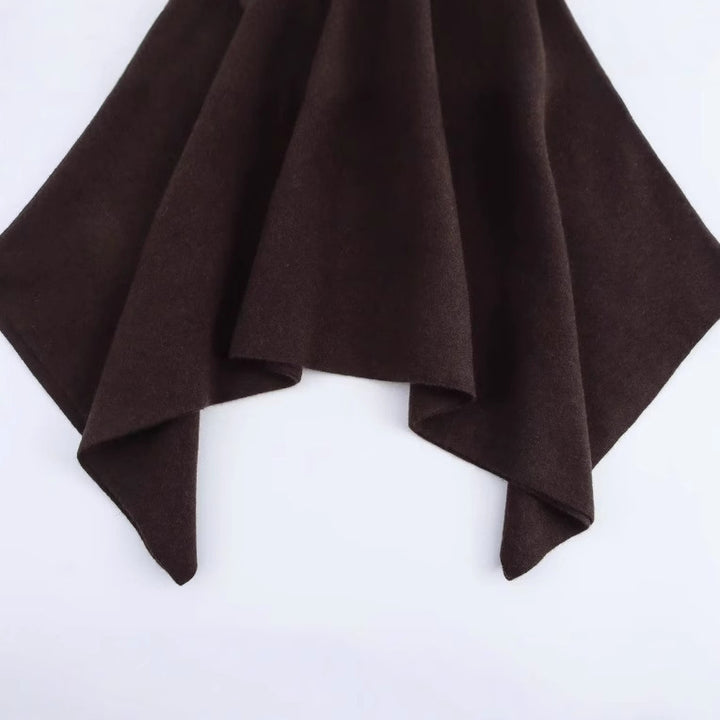 Damen 100+ feiner Oversize Poncho mit Stehkragen und asymmetrischem Saum Echo Archiv