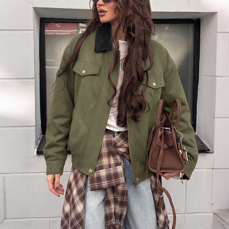 Damen Elegante Suede Jacke Echo Archiv