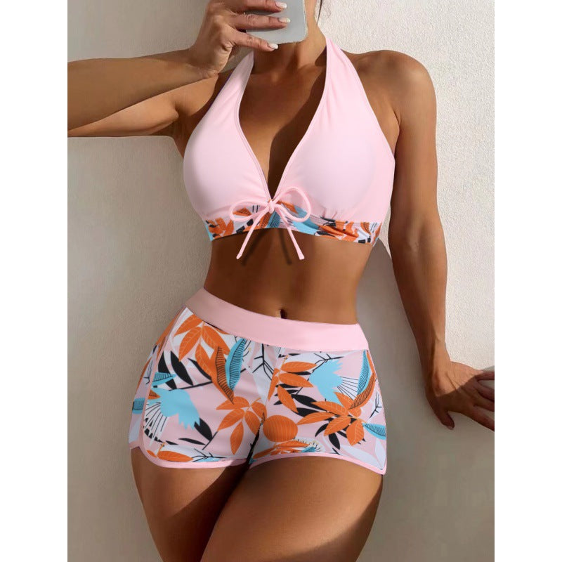 Damen Hochgeschlossen Bikini mit verspieltem Blumenmuster Echo Archiv