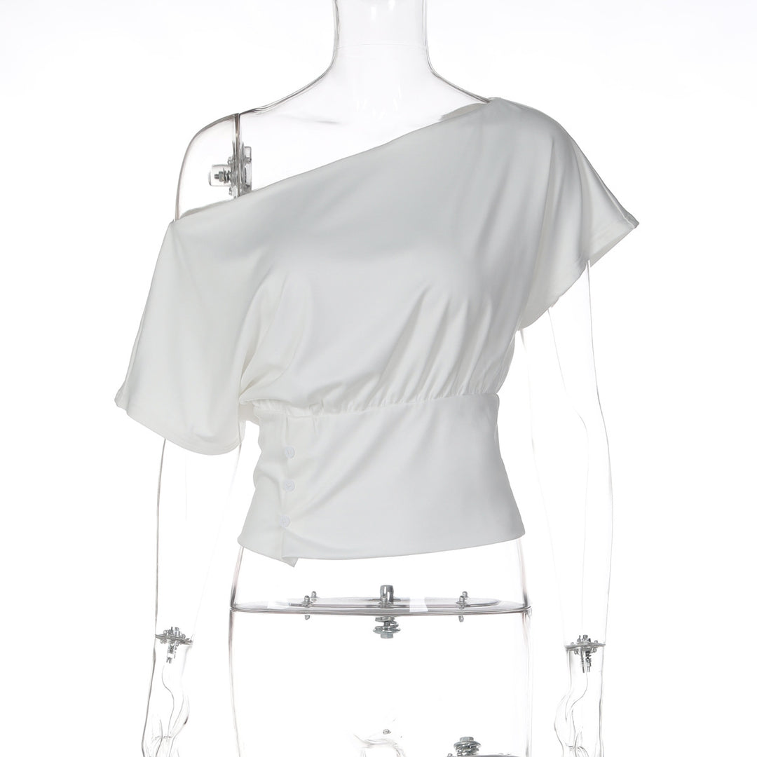 Damen Asymmetrisches Blusenshirt mit raffinierten Drapierungen Echo Archiv