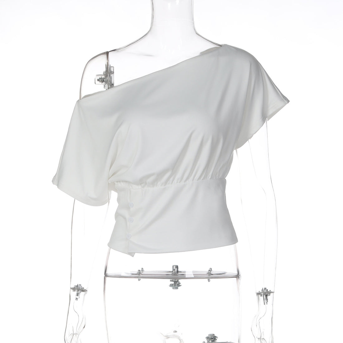 Damen Asymmetrisches Blusenshirt mit raffinierten Drapierungen – Élovi
