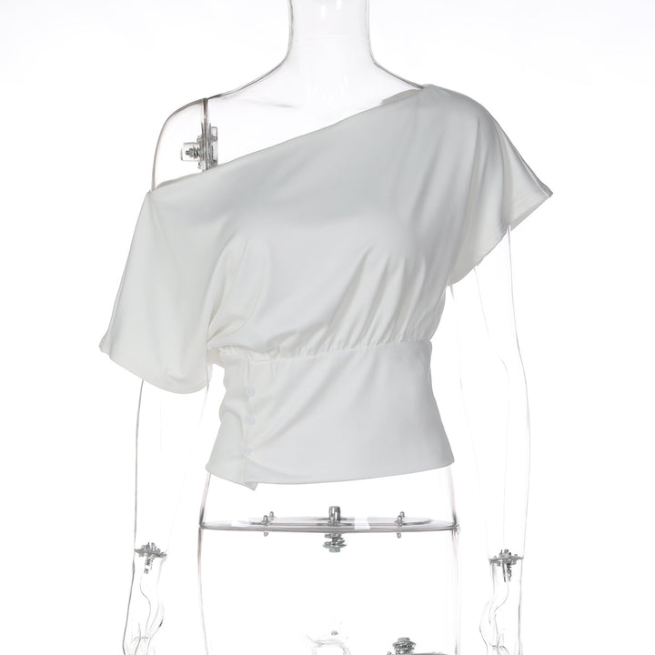 Damen Asymmetrisches Blusenshirt mit raffinierten Drapierungen Echo Archiv