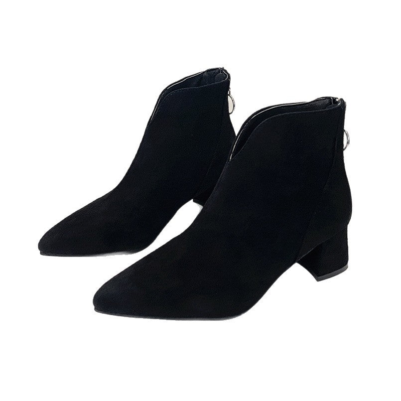 Damen nan spitze Ankleboots mit rückseitigem Zipperring und komfort-Blockabsatz Echo Archiv