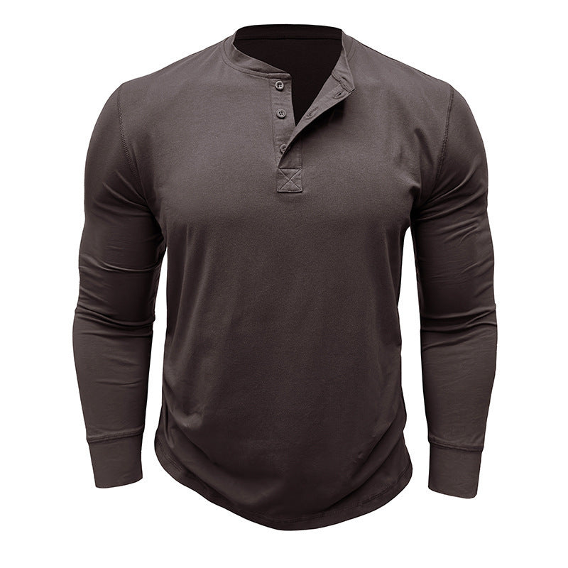 Herren Langarm Henley-Shirt mit stylishen Knöpfen und hochwertiger Baumwollmischung Echoarchiv