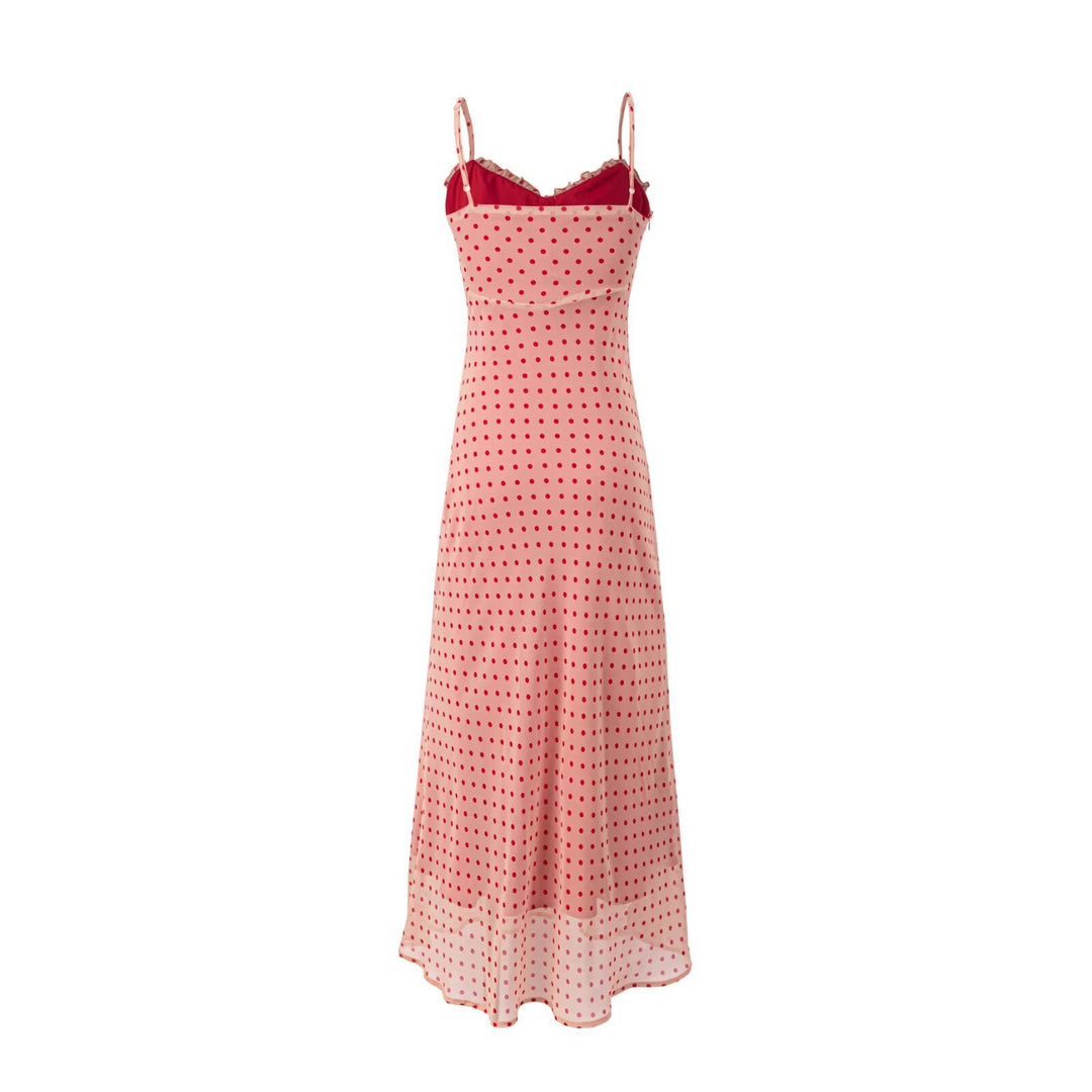 Damen Maxikleid mit schickem Punkte-Muster und verstellbaren Spaghettiträgern Echo Archiv