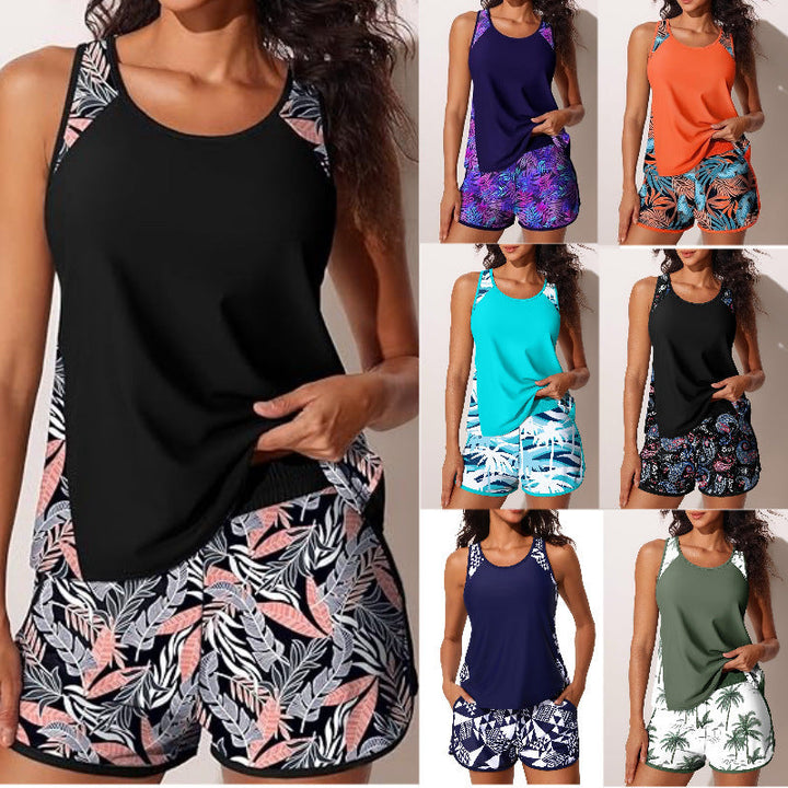 Damen Sportliches Tankini-Set mit geometrischem Design Echoarchiv