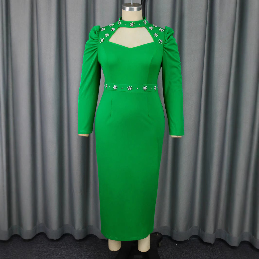 Damen Elegantes Kleid mit asymmetrischen Cut-Outs und blumigen Akzenten Echo Archiv