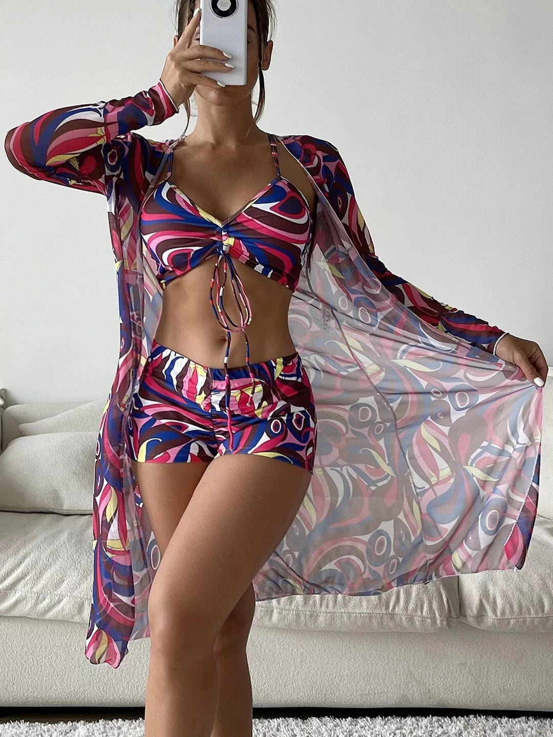 Damen Tankini-Set mit modischem Overshirt Echo Archiv