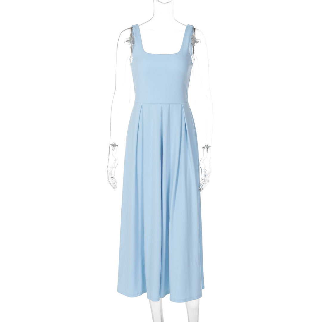 Damen Elegantes Maxikleid mit A-Linie und breiten Trägern Echo Archiv