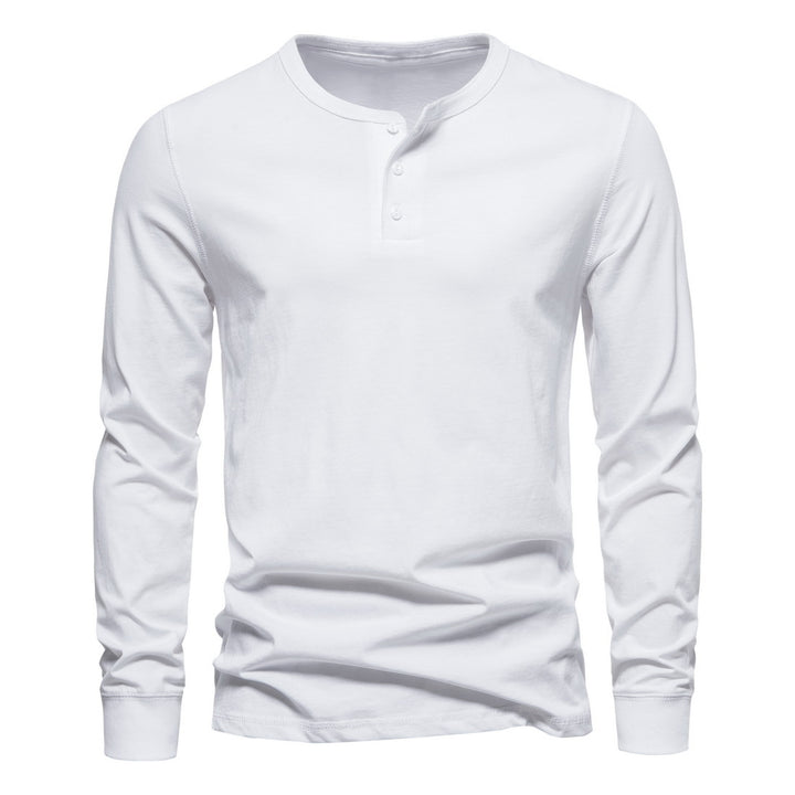 Herren Langärmliges Henley‑Shirt aus Baumwollmix mit dreifacher Knopfleiste und schmaler Silhouette Echo Archiv