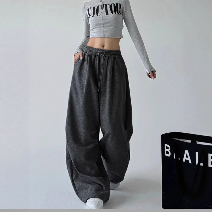 Damen nan extraweite High‑Waist-Loungehose mit elastischem Kordelbund, Kordelzug und praktischen Seitentaschen Echo Archiv