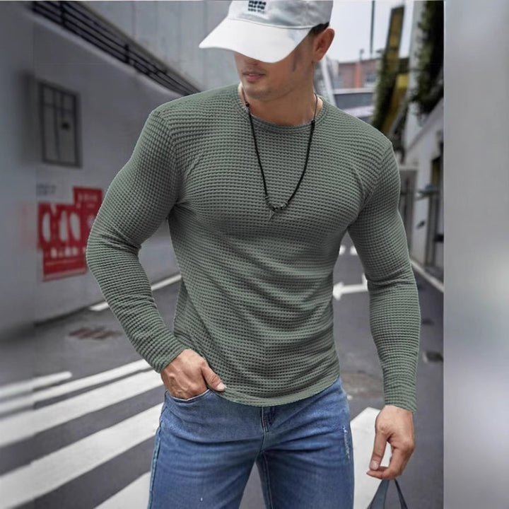 Herren Langarmshirt mit strukturierter Oberfläche Echoarchiv