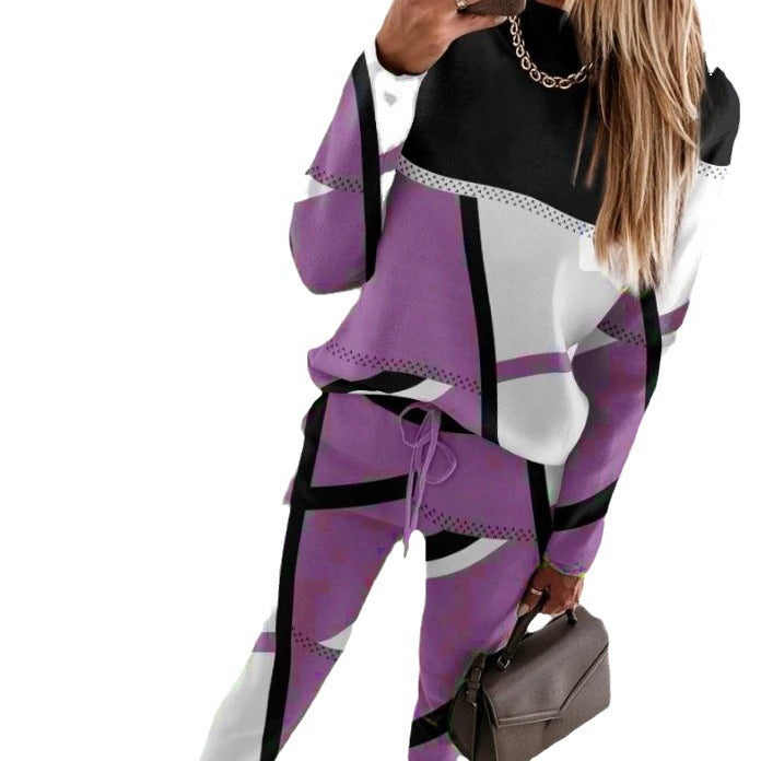 Damen nan gemustertes Freizeit-Set aus Sweatshirt und Jogginghose Echo Archiv