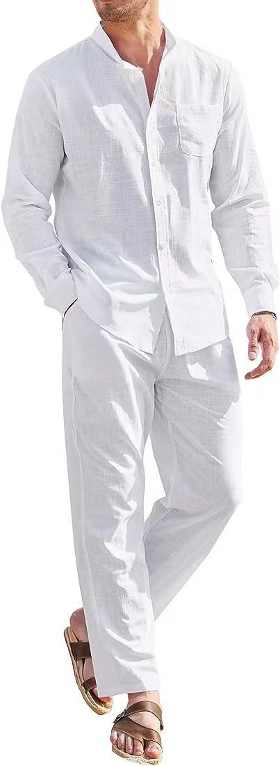 Herren elegantes Langarmhemd mit bequemer Hose Echoarchiv
