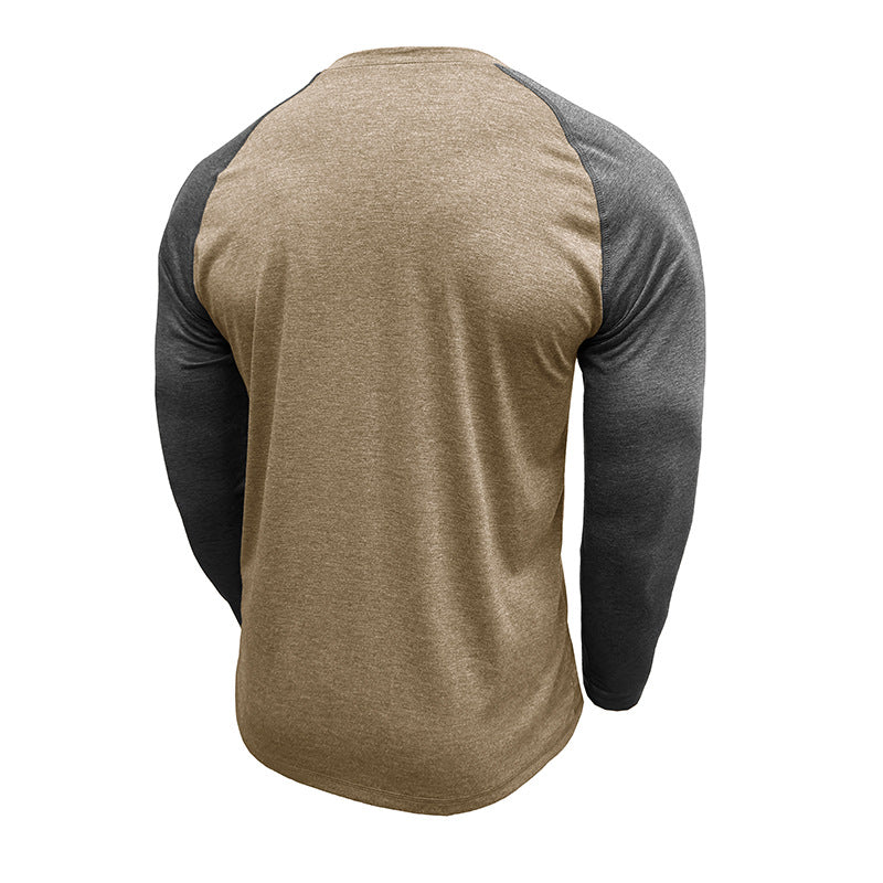 Herren Raglan-Langarmshirt aus atmungsaktivem Baumwollmix mit Kontrastärmeln Echoarchiv