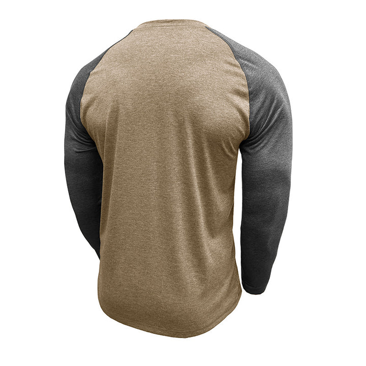 Herren Raglan-Langarmshirt aus atmungsaktivem Baumwollmix mit Kontrastärmeln Echoarchiv