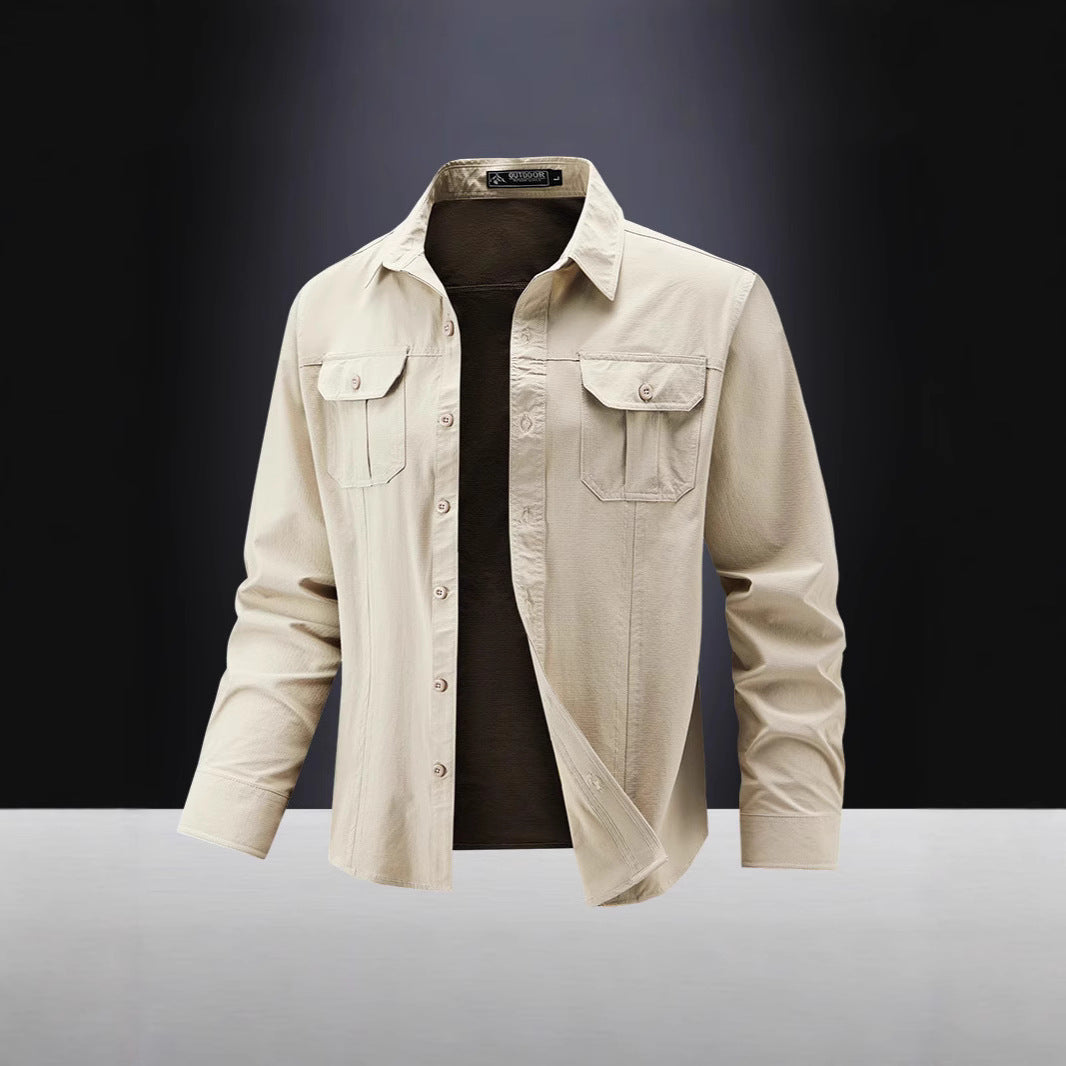 Herren Lässige Hemdjacke mit Brusttaschen Echo Archiv