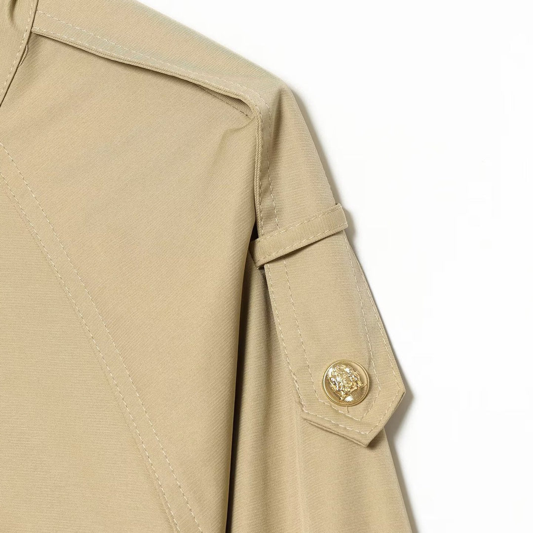 Damen leichte Fieldjacke mit Tunnelzug, Stehkragen, Epauletten und Spitzenbesatz Echo Archiv