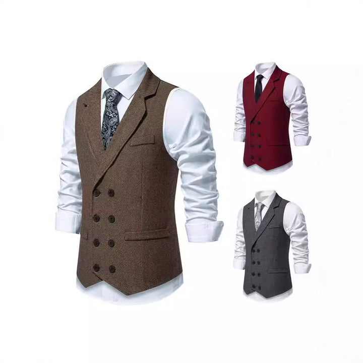 Herren Elegante Anzugweste mit klassischem Hahnentrittmuster und modernem Schnitt Echoarchiv