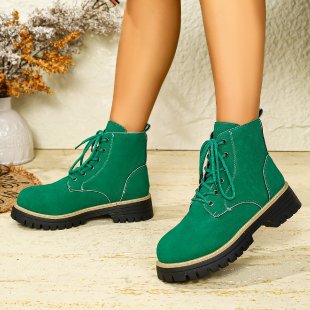 Damen nan Schnür-Stiefelette in Veloursoptik mit warmem Innenfutter, gepolstertem Schaft und robuster Profilsohle Echo Archiv