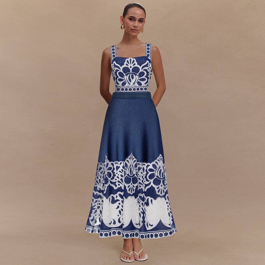 Damen eleganter einteiliger Badeanzug mit aufwendiger Spitzenverzierung Echo Archiv